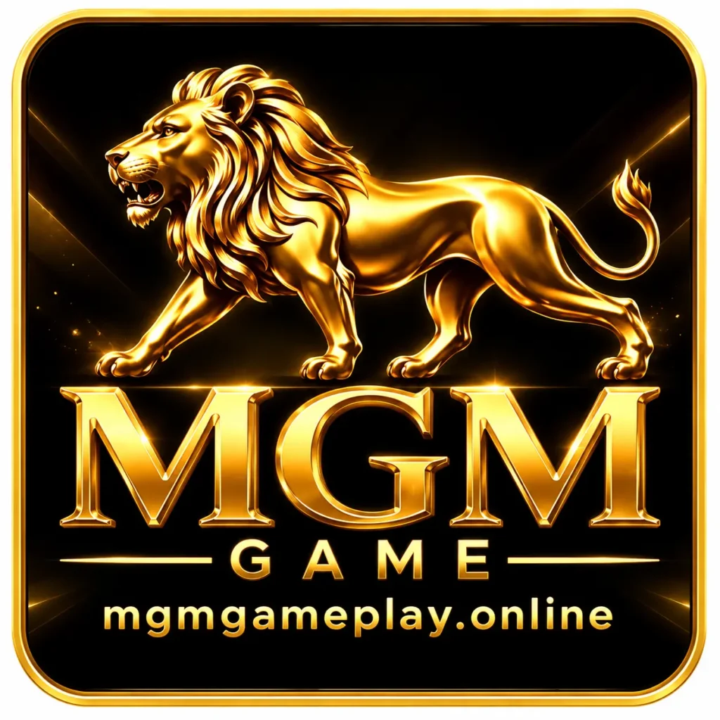 MGM Game gold lion logo with mgmgameplay.online website name